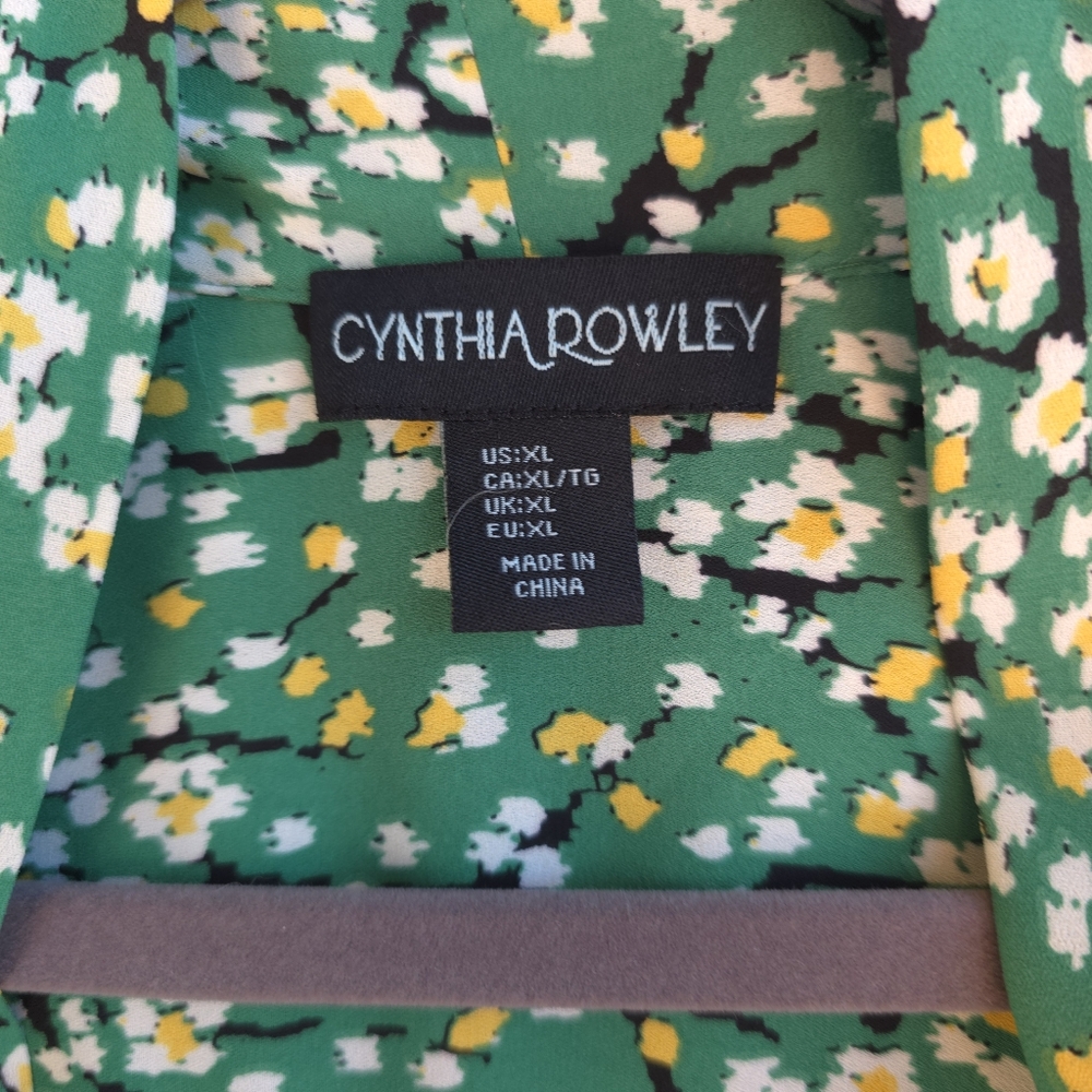Cynthia Rowley Green Floral Women's Sleeveless Top XL - Picture 2 of 8